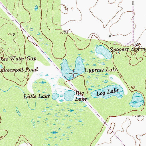 Topographic Map of Cypress Lake, GA