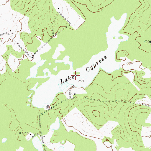 Topographic Map of Lake Cypress, GA