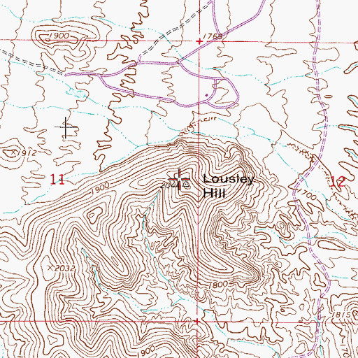 Topographic Map of Lousley Hill, AZ