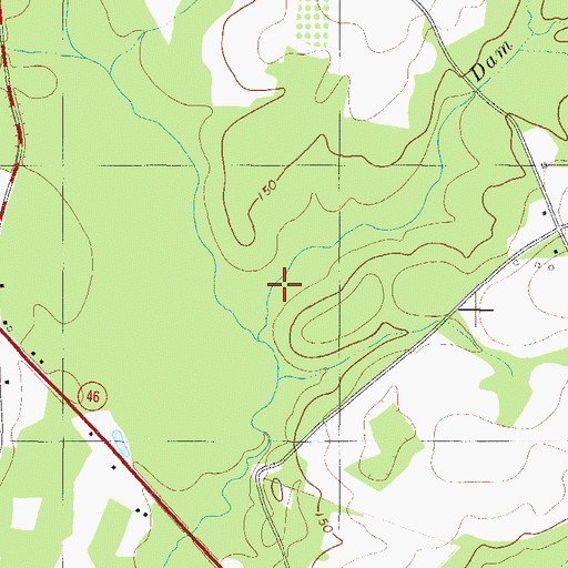 Topographic Map of Dam Branch, GA