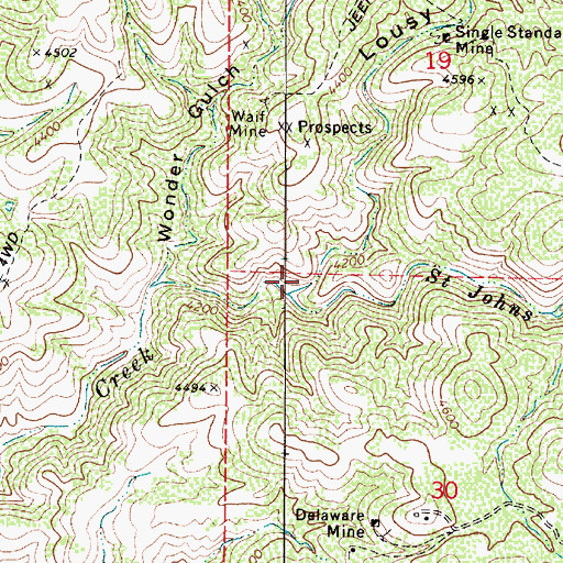 Topographic Map of Lousy Gulch, AZ