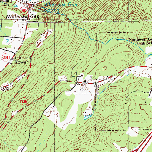 Topographic Map of Daniel Cemetery, GA