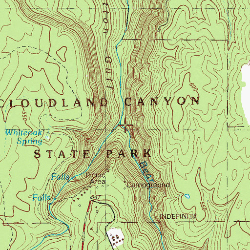 Topographic Map of Daniel Creek, GA
