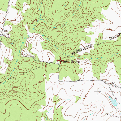 Topographic Map of Daniel Grove Church, GA