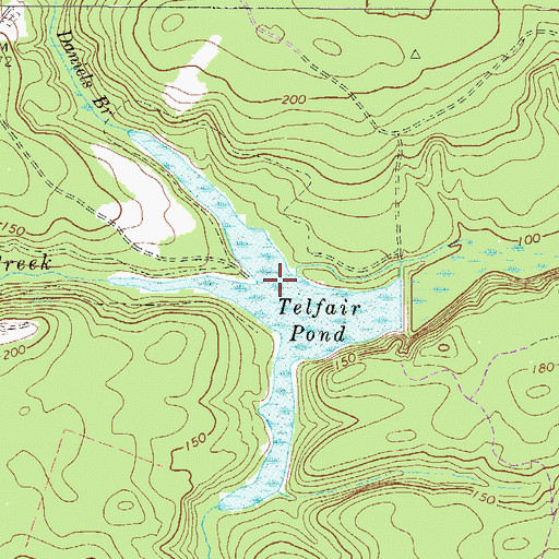 Topographic Map of Daniels Branch, GA
