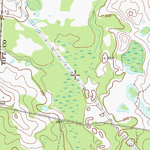 Topographic Map of Daniels Creek, GA