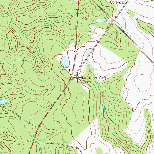 Topographic Map of Daniels Gift Cemetery, GA
