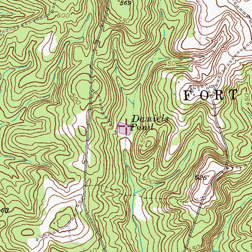 Topographic Map of Daniels Pond, GA