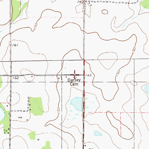 Topographic Map of Danley Cemetery, GA