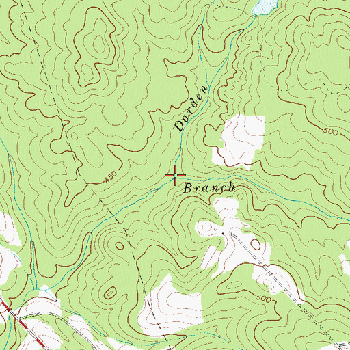 Topographic Map of Darden Branch, GA