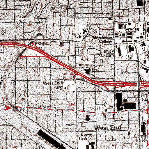 Topographic Map of Dargan Park, GA