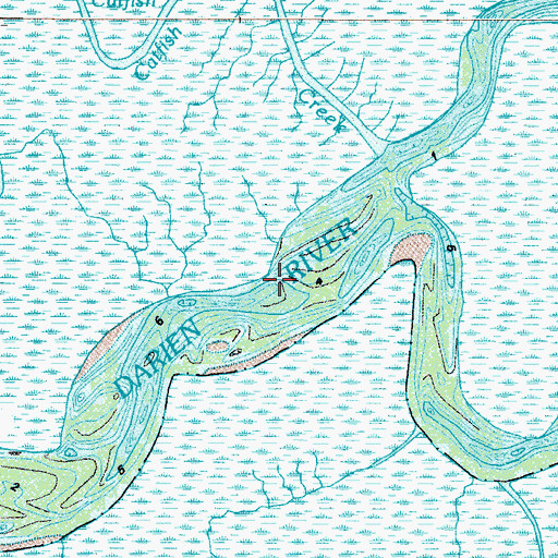 Topographic Map of Darien River, GA