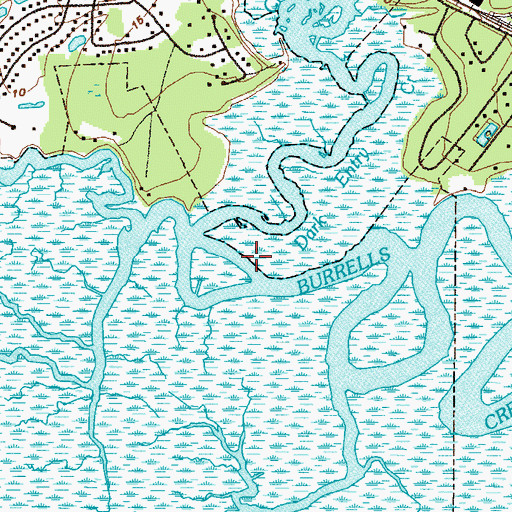 Topographic Map of Dark Entry Creek, GA