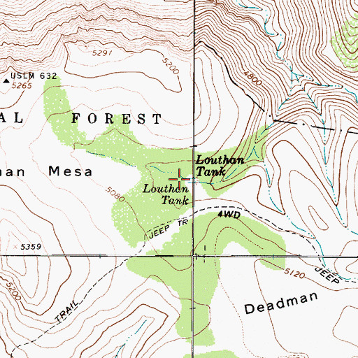 Topographic Map of Louthan Tank, AZ