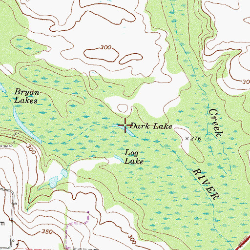 Topographic Map of Dark Lake, GA