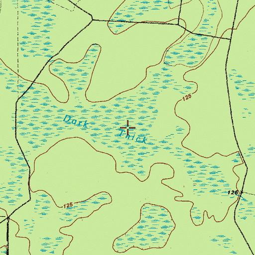 Topographic Map of Dark Thick, GA