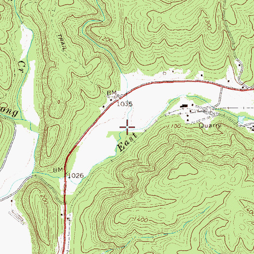 Topographic Map of Darnell Creek, GA