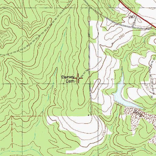Topographic Map of Darsey Cemetery, GA