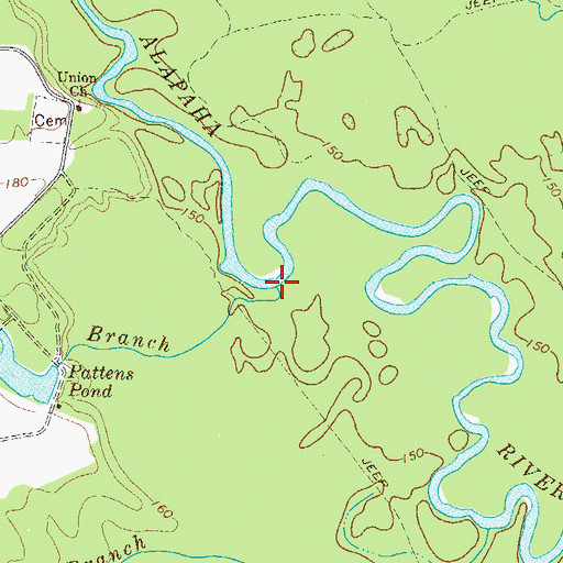 Topographic Map of Darsey Mill Branch, GA