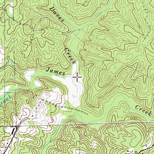 Topographic Map of Daves Creek, GA