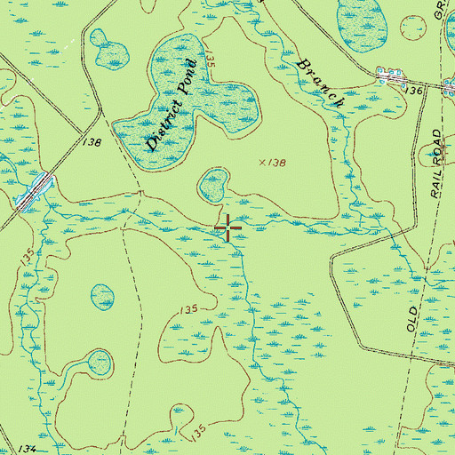 Topographic Map of Davis Branch, GA
