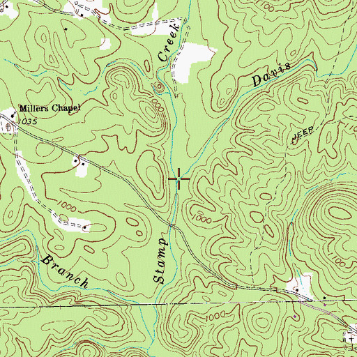 Topographic Map of Davis Branch, GA