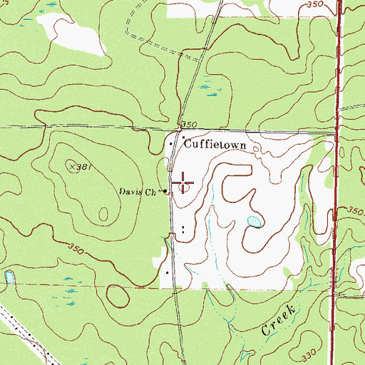 Topographic Map of Davis Church, GA