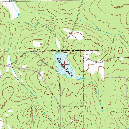 Topographic Map of Davis Lake, GA
