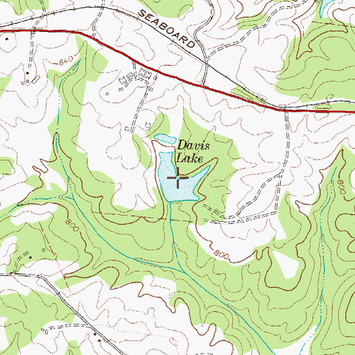 Topographic Map of Davis Lake, GA