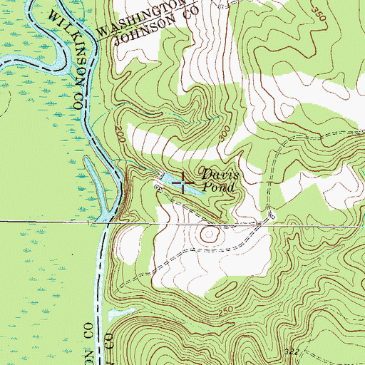 Topographic Map of Davis Pond, GA