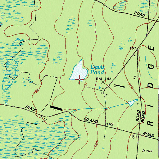 Topographic Map of Davis Pond, GA