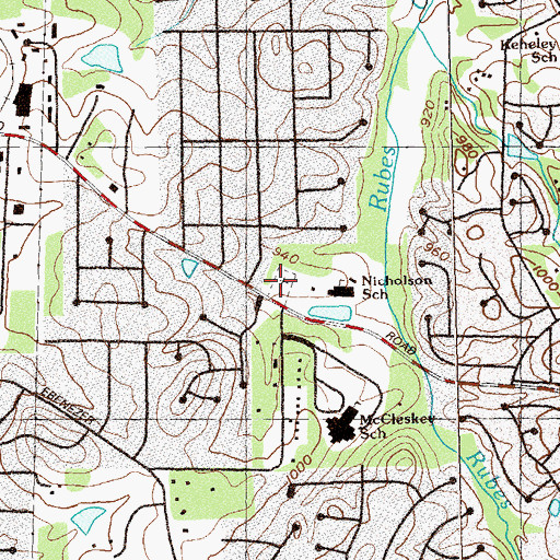 Topographic Map of Dawson Cemetery, GA
