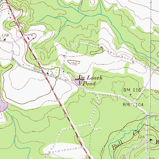 Topographic Map of De Loach Pond, GA