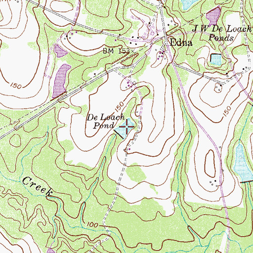 Topographic Map of De Loach Pond, GA