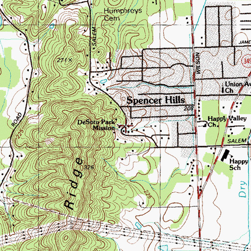 Topographic Map of DeSoto Park Mission, GA