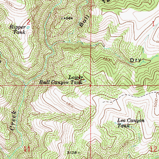 Topographic Map of Lower Bull Canyon Tank, AZ
