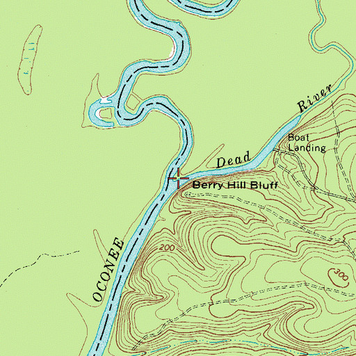 Topographic Map of Dead River, GA