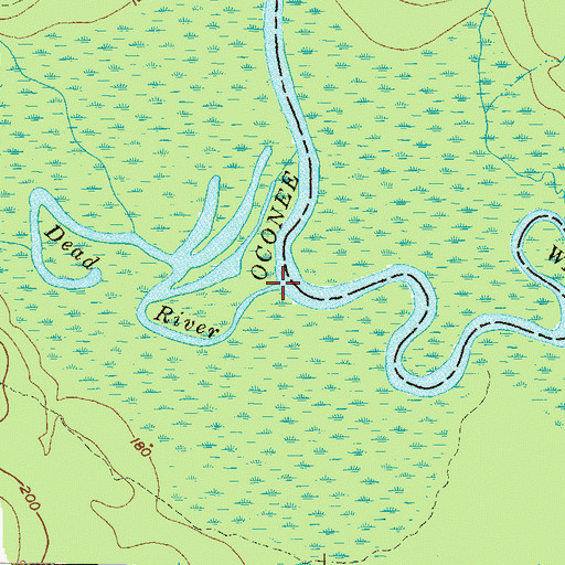 Topographic Map of Dead River, GA