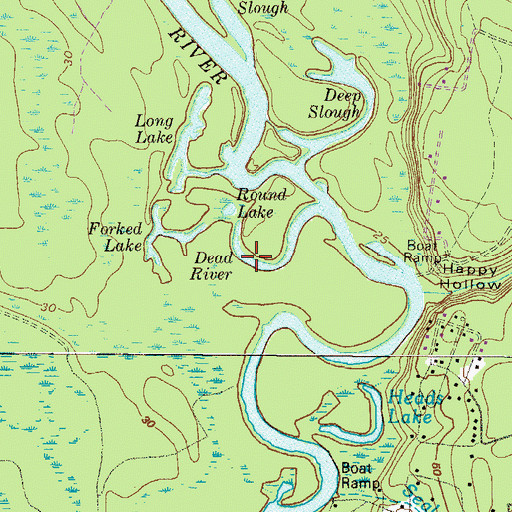 Topographic Map of Dead River, GA