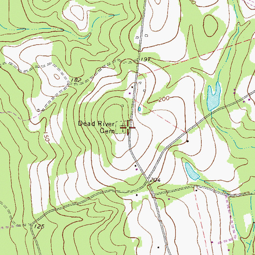 Topographic Map of Dead River Cemetery, GA