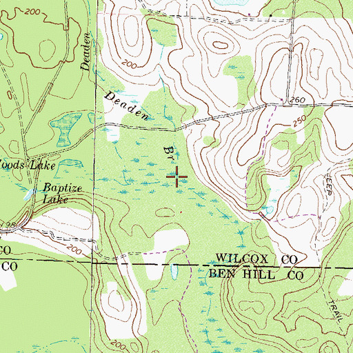 Topographic Map of Deaden Branch, GA