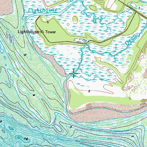 Topographic Map of Dean Creek, GA