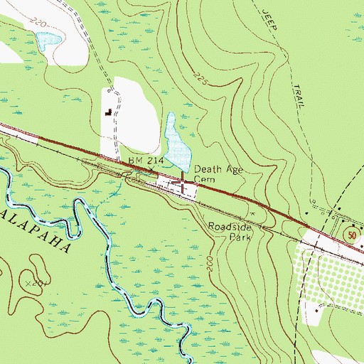 Topographic Map of Death Age Cemetery, GA
