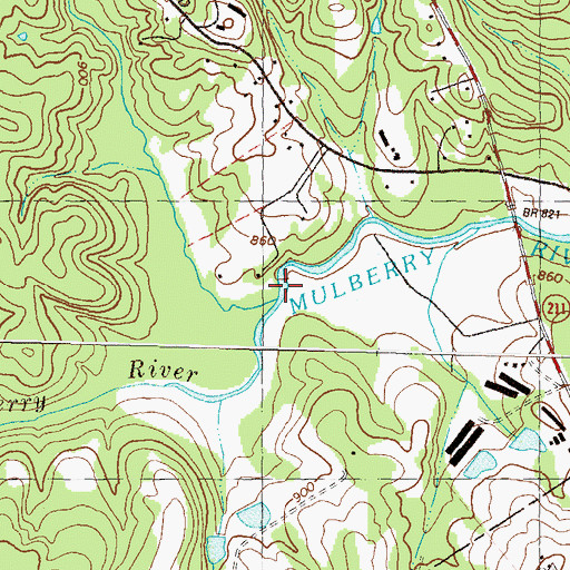 Topographic Map of Deaton Creek, GA