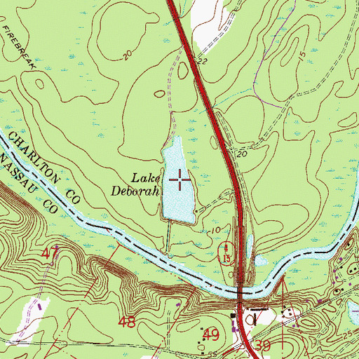Topographic Map of Lake Deborah, GA