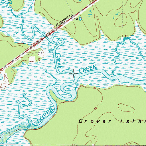 Topographic Map of Deep Creek, GA