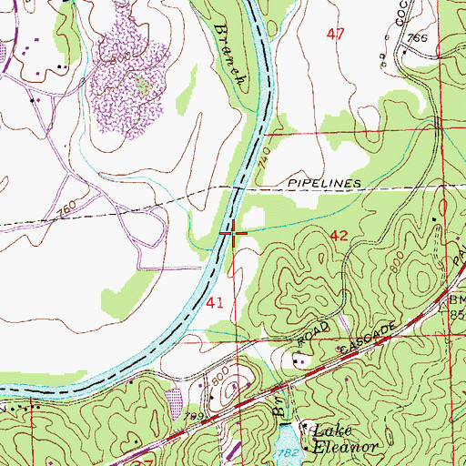 Topographic Map of Deep Creek, GA