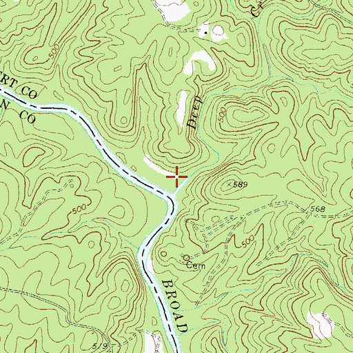 Topographic Map of Deep Creek, GA