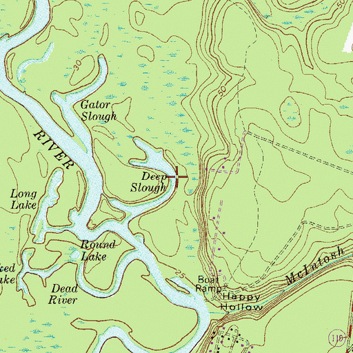 Topographic Map of Deep Slough, GA