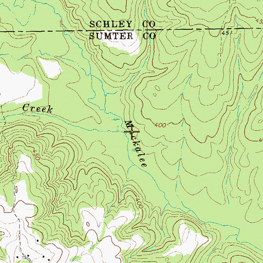 Topographic Map of Deer Creek, GA